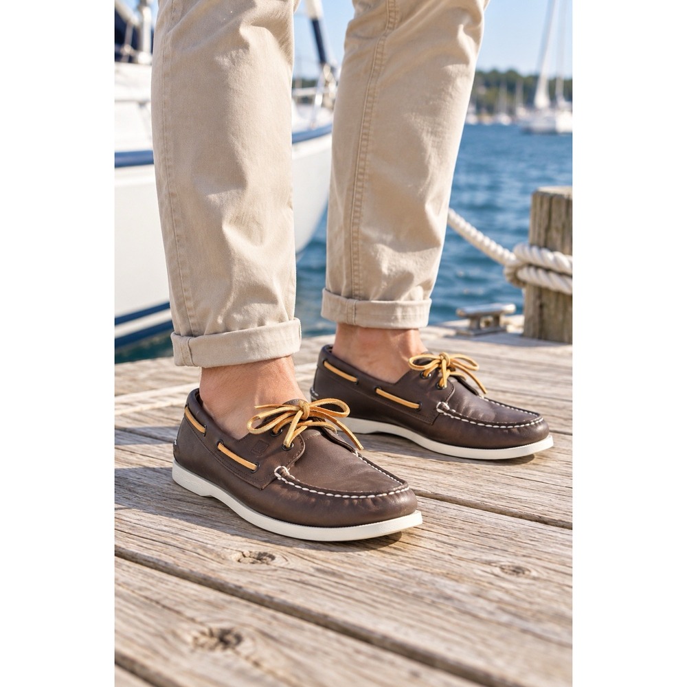 Sperry Top-Sider Authentic Original Boat Shoes Mens 10.5 M Brown Leather 0195115